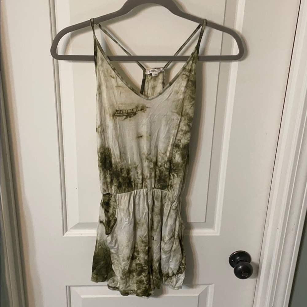 Green flowy romper